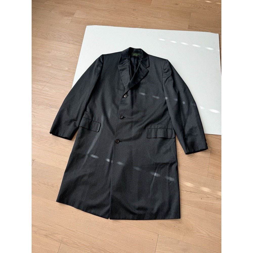 Vintage 60s Abercrombie And Fitch Blazer Trench Jacket 42 Reg /XL Grey Wool - Picture 2 of 11